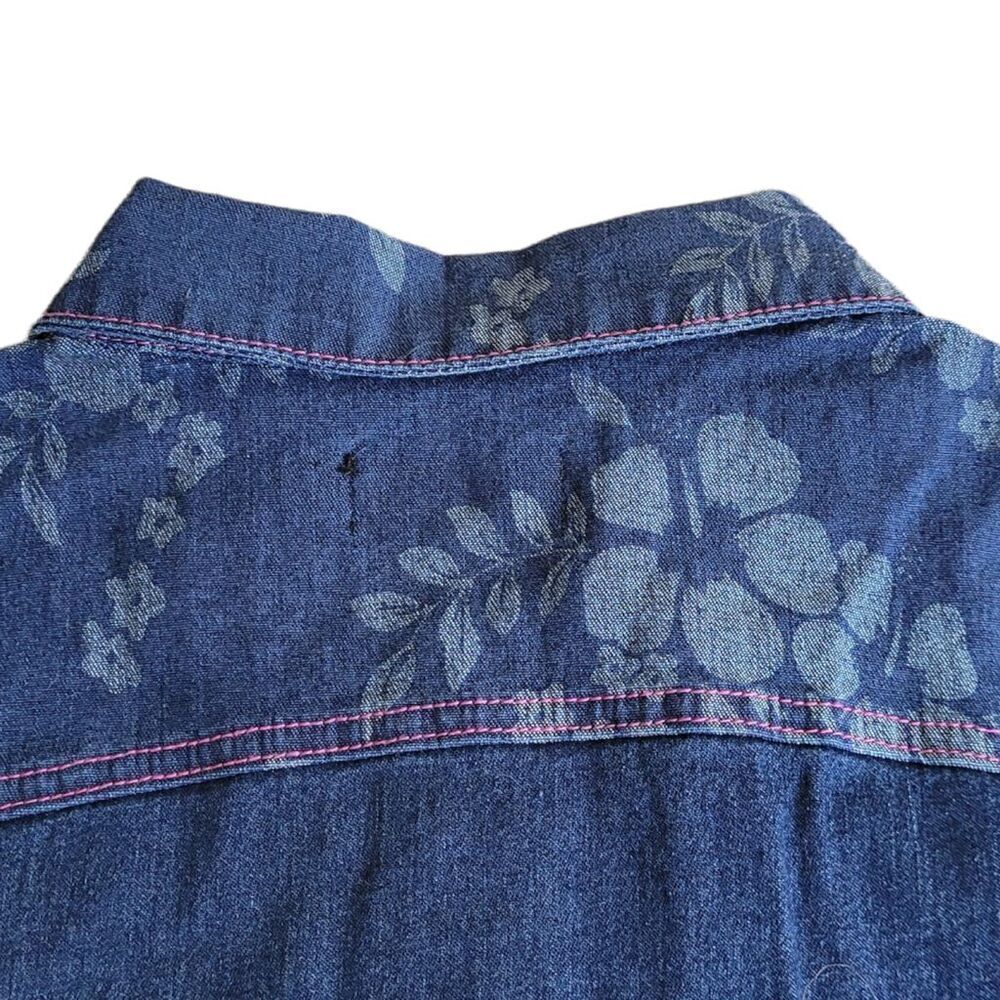 NWT delia’s by Dolls Kill Woke Up In Paradise Crop Denim Jacket Floral Juniors L - Picture 3 of 5